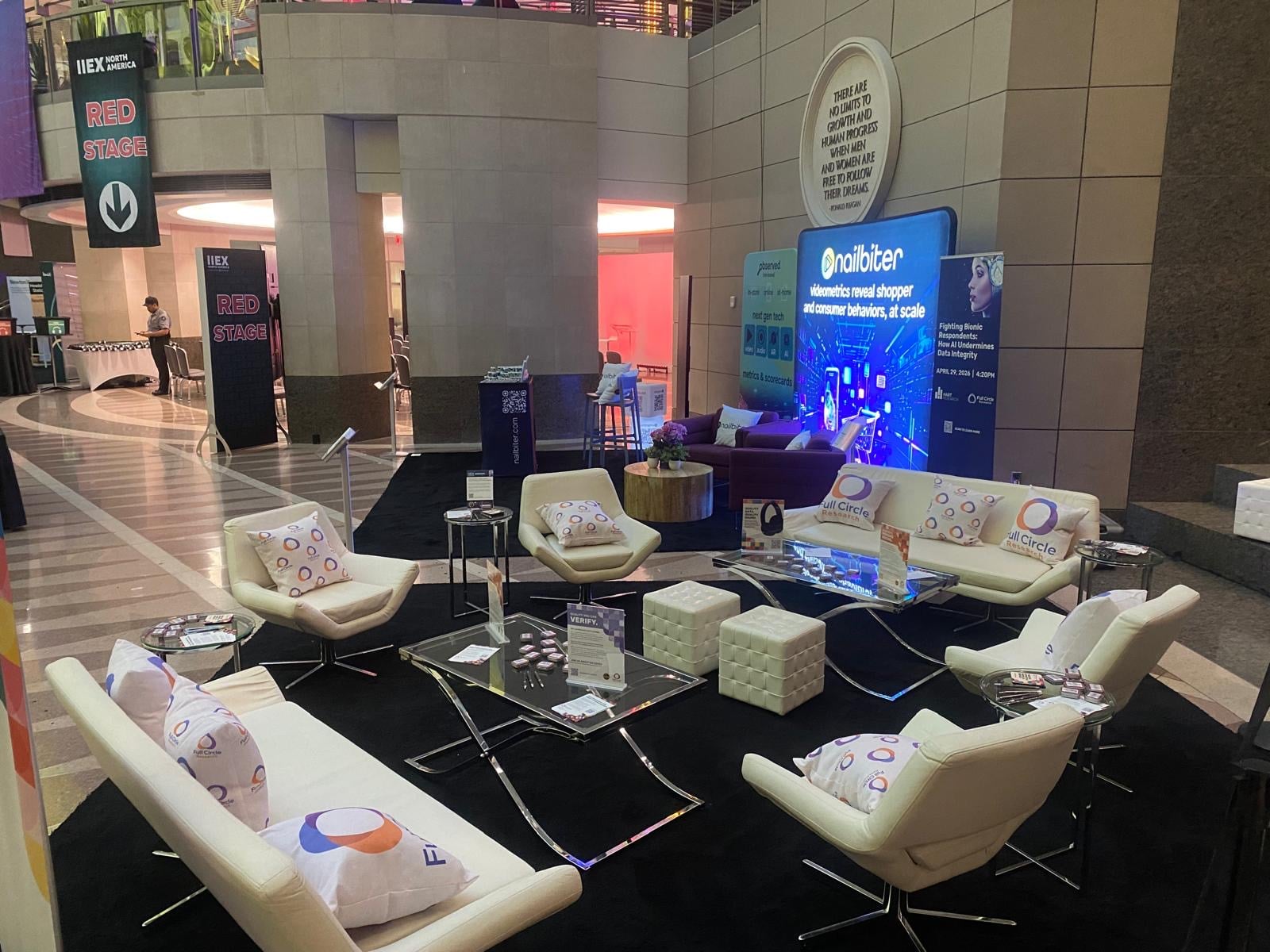 IIEX North America branded conference lounge environment