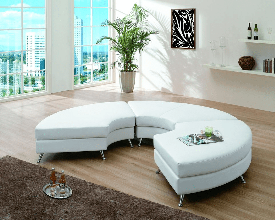 Curved Chaise Ottoman – Black & White
