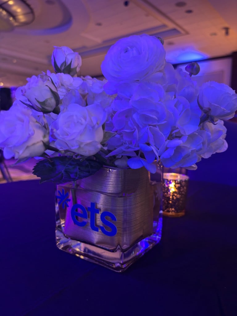 Floral styling detail in an ETS branded vase for the National Forum on Education Policy Floral styling detail in an ETS branded vase for the National Forum on Education Policy