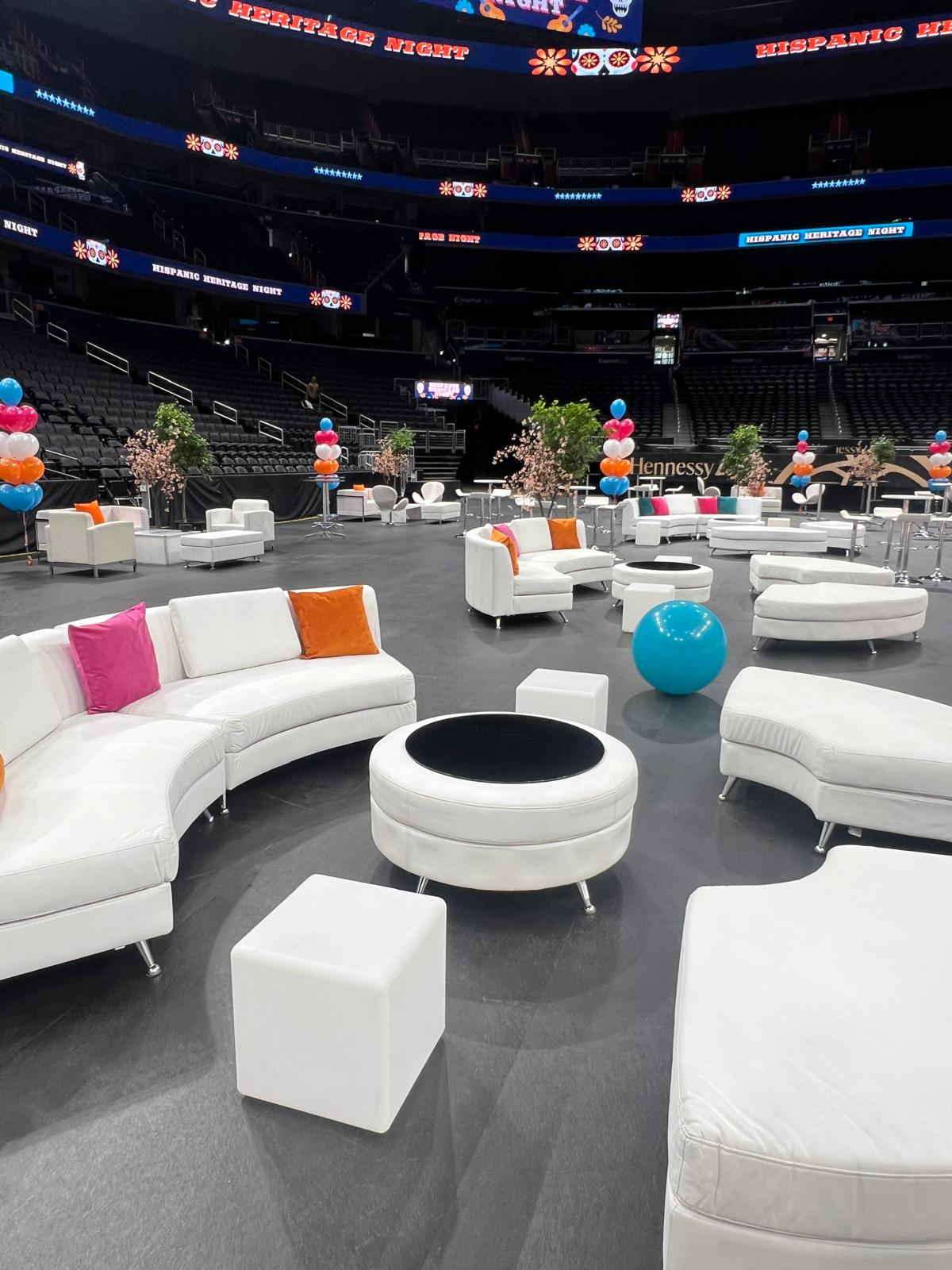 VIP lounge seating on the arena floor VIP lounge seating on the arena floor
